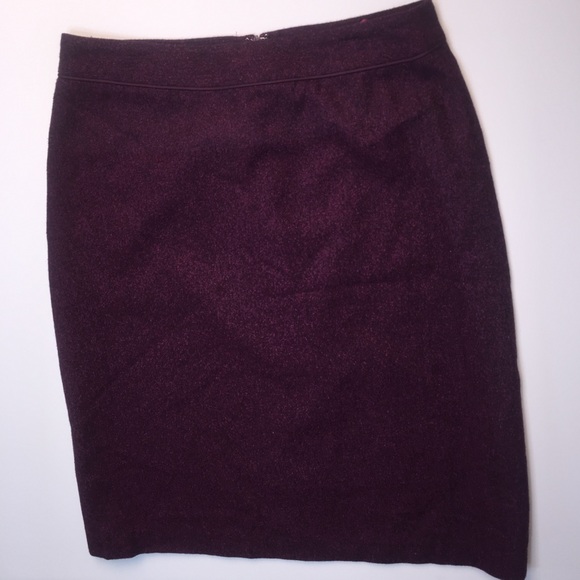 🙋🏽Kasper Skirt Sz 6 Purple Black Silk Wool Knee - Picture 5 of 7